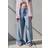 Mango Wide-Leg Pleated Jeans - Light Blue