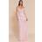 PrettyLittleThing Floral Embroidered Frill Maxi Dress - Light Pink