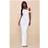 PrettyLittleThing Double Layer Slinky Ruched Shoulder Maxi Dress - White