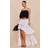 PrettyLittleThing Chiffon Tiered Puffball Waterfall Style Maxi Skirt - White