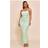 PrettyLittleThing Shape Sage Mesh Corseted Bandeau Maxi Dress - Sage