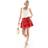 New Look Women's Plus Size Bright Red Textured Embroidered Lace Trim Tiered Mini Skirt - Red