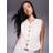 River Island High Neck Waistcoat Co-Ord - White Stripe