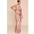 PrettyLittleThing Plus Tan Zebra Abstract Print Chiffon Cowl Neck Maxi Dress - Brown