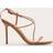 PrettyLittleThing Tan Pu Round Toe Strappy High Stiletto Heeled Sandals - Brown