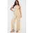 PrettyLittleThing Textured Halterneck Low Back Jumpsuit - Camel