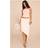 PrettyLittleThing Cream Peachskin Floaty Asymmetric Midaxi Skirt - White