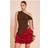 PrettyLittleThing Floaty Woven Rara Mini Skirt - Deep Red