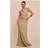 PrettyLittleThing Textured Woven Floaty Maxi Skirt - Sage Khaki