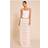 PrettyLittleThing Cream Textured Chiffon Maxi Skirt - White