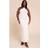 PrettyLittleThing Plus Cream Textured Tie Halter Maxi Dress - White
