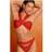 PrettyLittleThing Rust Ruched Bust Bikini Top - Orange