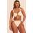 PrettyLittleThing Shape Butter Cream High Leg Gold Trim Bikini Bottoms - Butter Cream