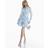 River Island Premium Long Sleeve Belted Shirt Dress - Blue