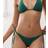 Weekday Crinkle Side Tie Bikini Bottom - Dark Green