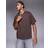 ADPT Oversized Firkantet T-shirt - Brun