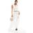 Bershka Shirred Frill Detail Maxi Skirt - Ecru