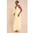 PrettyLittleThing Lemon Chiffon Strappy Pleated Belt Detail Maxi Dress