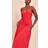 PrettyLittleThing Red Chiffon Ruched Dropped Waist Maxi Dress - Red