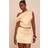 PrettyLittleThing Lemon Satin One Shoulder Cowl Asymmetrical Top - Lemon