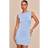 PrettyLittleThing Soft Knit Pointelle Detail Boat Neck Mini Dress - Blue