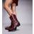 Public Desire Wide Fit Ankelboots I Cowboystil - Vinröda