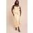 PrettyLittleThing Plus Ruffle Tiered Maxi Dress - Yellow
