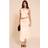 PrettyLittleThing Cream Foldover Ruched Detail Midi Skirt - White