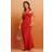 PrettyLittleThing Rust Ruched Chiffon Maxi Beach Dress - Orange