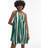 Topshop Linen Trapeze Mini Dress - Green Stripe