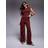 River Island Textured Wide Leg Trouser - Rust