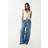 Stradivarius Flowy Long Denim Trousers - Medium Blue
