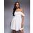 River Island Shirred Mini Dress - White