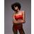 Topshop Miami Frill High Leg Brief Bikini Bottoms - Red