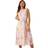 Roman Floral Print Pleat Neck Midi Dress - Pink