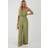 Misspap Knot Detail Asymmetric Neck Wide Leg Jumpsuit - Green