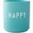 Design Letters Favorite Happy Aqua Blue Mug 25cl