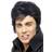 Smiffys Mens fancy dress party film & tv elvis wig adults club & party wear black