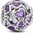 Pandora Silver Mum Purple Hearts Charm