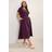 Yours Jersey & Woven Midaxi Skater Dress - Purple - 26-28