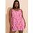 Yours Curve Tropical Leaf Print Cami Top - Pink