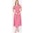 Maya Deluxe Floral Short Sleeve Keyhole Back Dress - Rosey Pink