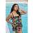 Yours Tropical Leaf Print Tankini Top - Black