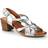 Pavers Leather Block-Heeled Sandals - Metallic Silver