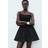 Mango Combined Gathered Mini Dress - Black