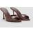 Mango Patent Leather Effect Heeled Sandal - Chocolate
