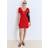 Mango Knitted Dress With Bow Neckline - Red