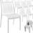 tectake Garden Chairs Alcudia White Set of 6 Garden Dining Chair