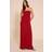 PrettyLittleThing Floaty Woven Bandeau Maxi Dress - Deep Red