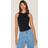 PrettyLittleThing Soft Cotton Racer Sleeveless Bodysuit - Black